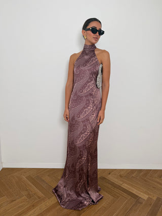 Burgundy Paisley Pari Dress