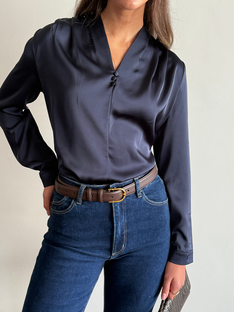 Navy blue Semyonov button-down shirt