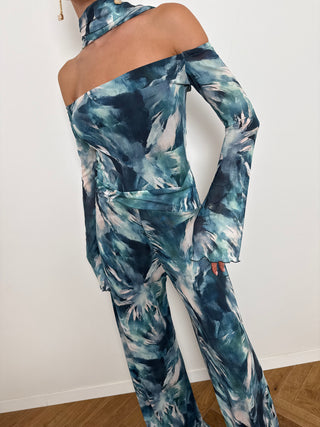 Blue jungle overalls