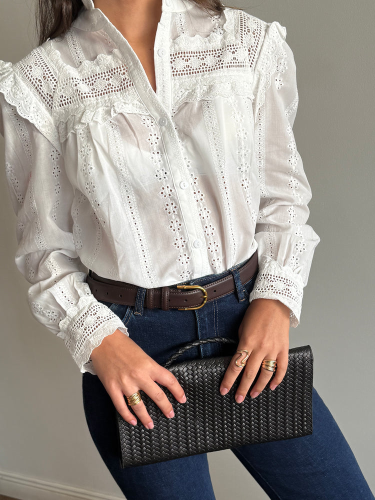 White Kelly Button-Down Shirt