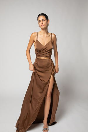Kim Francis brown dress