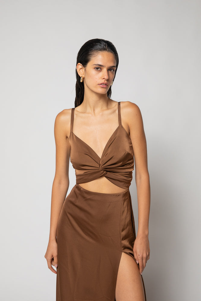 Kim Francis brown dress