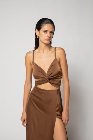 Kim Francis brown dress