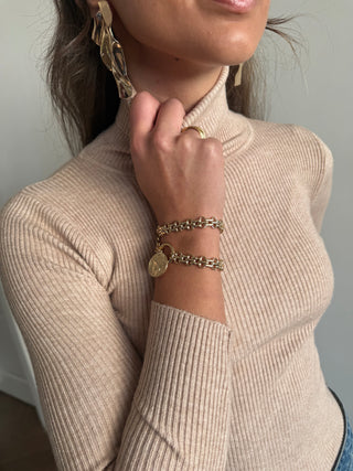 Sand turtleneck sweater