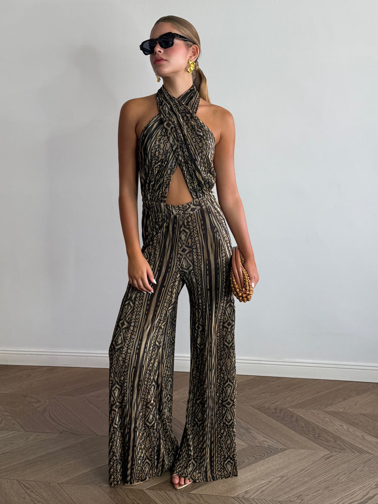 Brown jungle sissy overalls