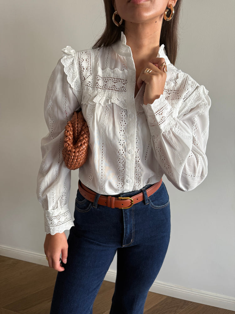 White Kelly Button-Down Shirt