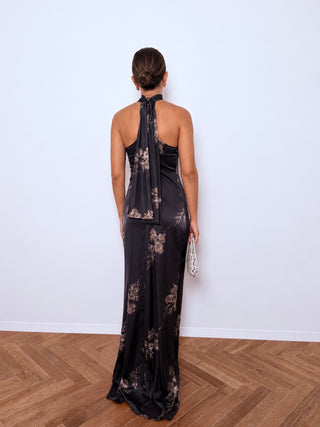 Navy floral pari dress