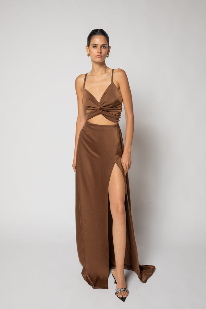 Kim Francis brown dress