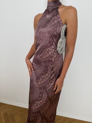 Burgundy Paisley Pari Dress