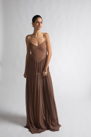 Fiona brown dress