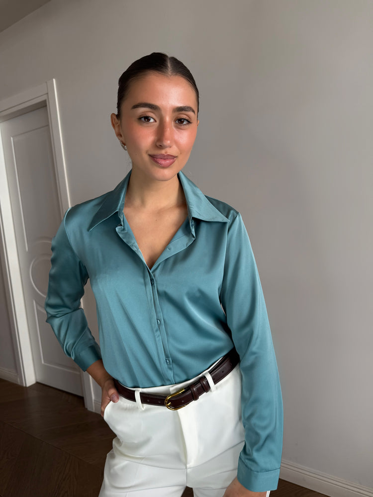 Light blue Perla button-down shirt