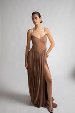 Fiona brown dress