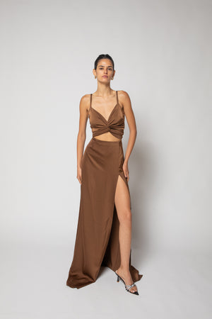Kim Francis brown dress