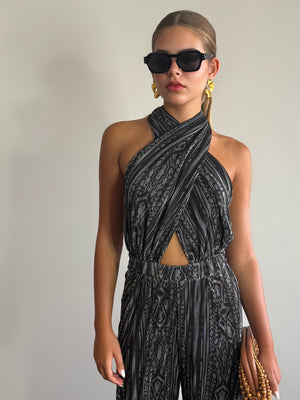 Black jungle sissy overalls