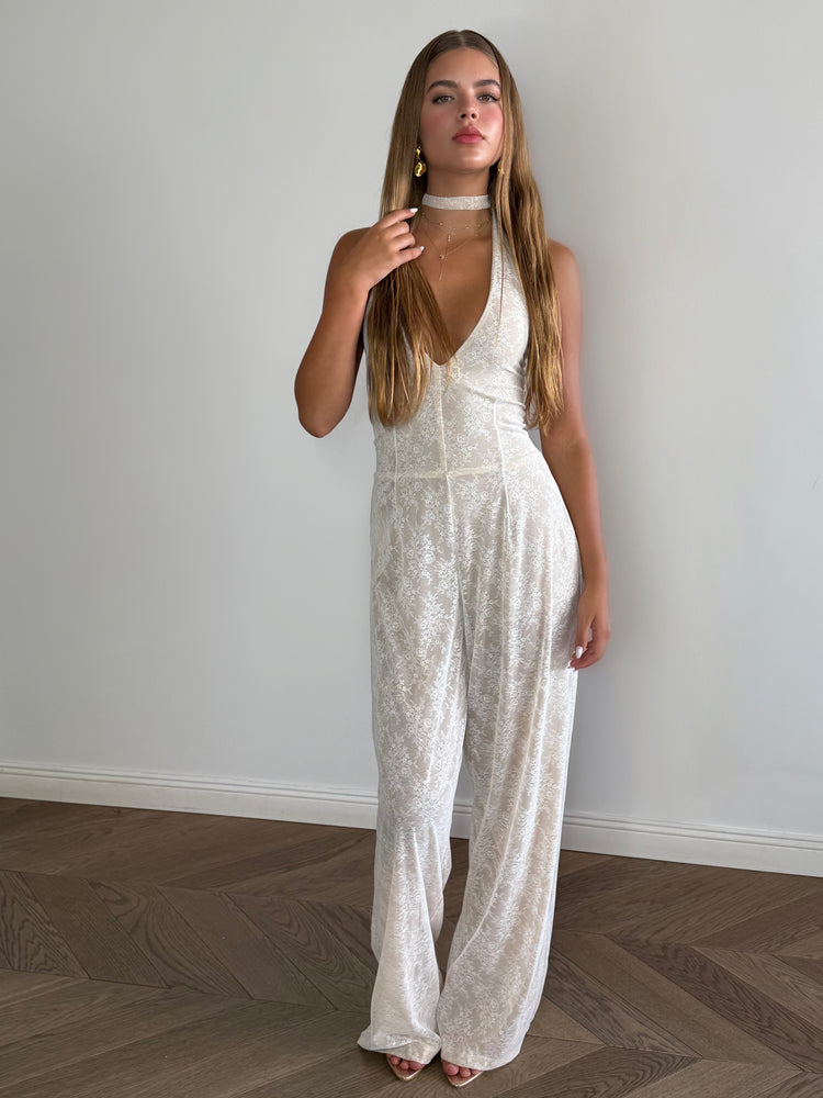 Luxe white overalls