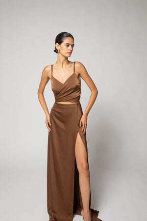 Kim Francis brown dress