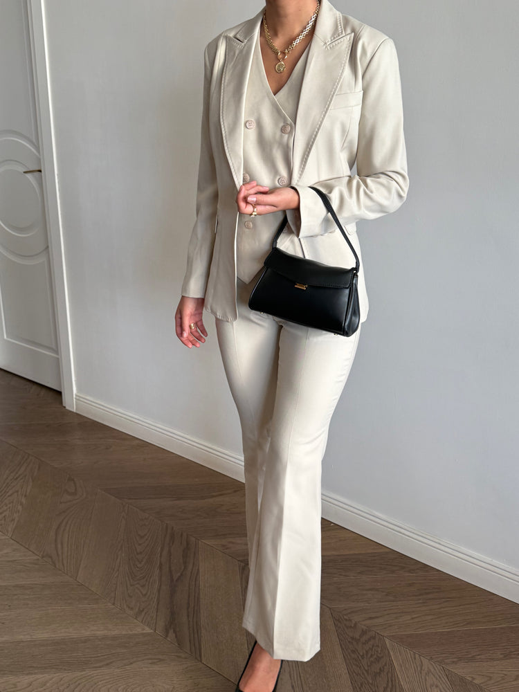 Stone three-piece suit