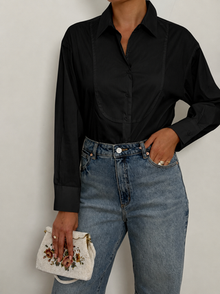 Black Button-Down Shirt Belle