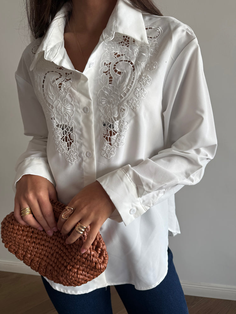 Rose button-down shirt