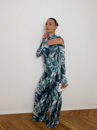 Blue jungle overalls