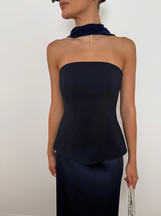 Navy Corset and Skirt