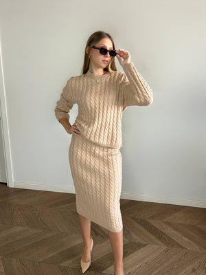 Knit skirt suit