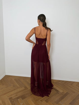 Fiona Burgundy Dress