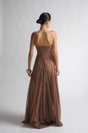 Fiona brown dress