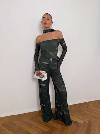 Jungle green overalls