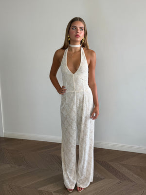 Luxe white overalls