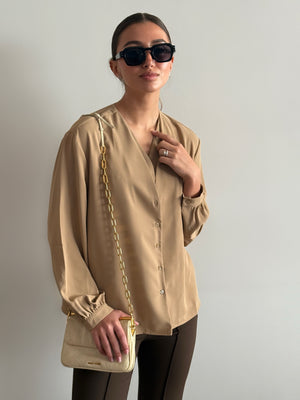 Kelly Camel Button-Down Shirt