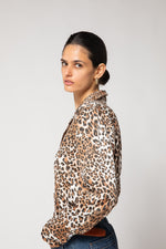 Melania leopard button-down shirt
