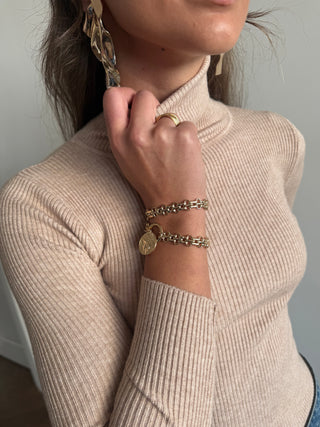Sand turtleneck sweater