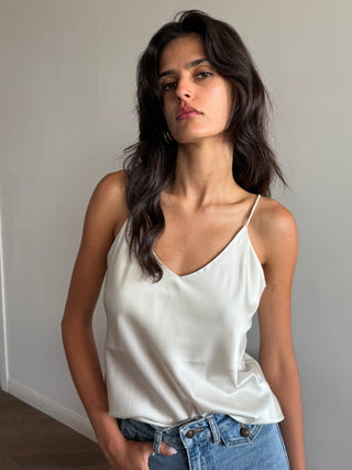 White Lin tank top