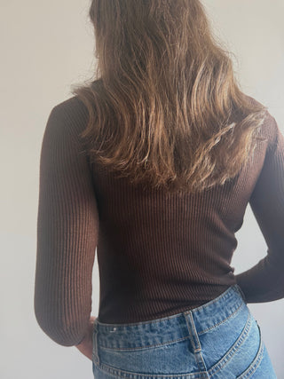 Brown turtleneck sweater