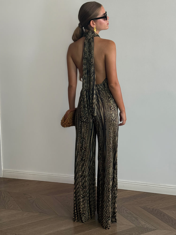 Brown jungle sissy overalls