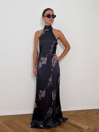 Navy floral pari dress