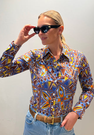 Melania Button-Down Shirt Rising Sun