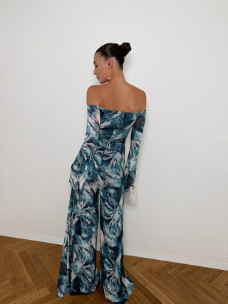 Blue jungle overalls