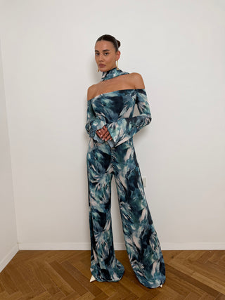 Blue jungle overalls