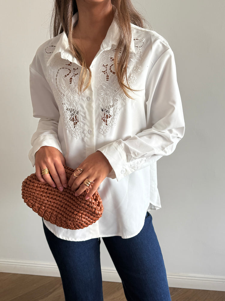 Rose button-down shirt