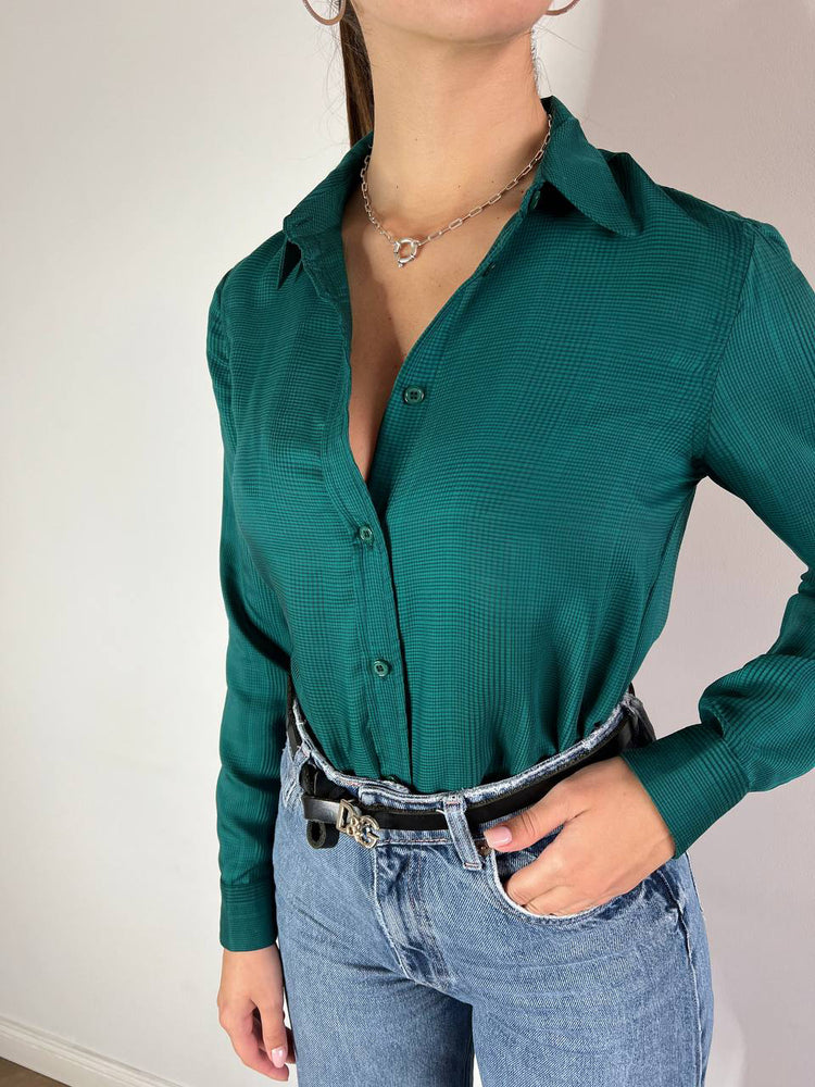 Melanie green button shirt