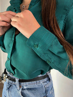 Melanie green button shirt