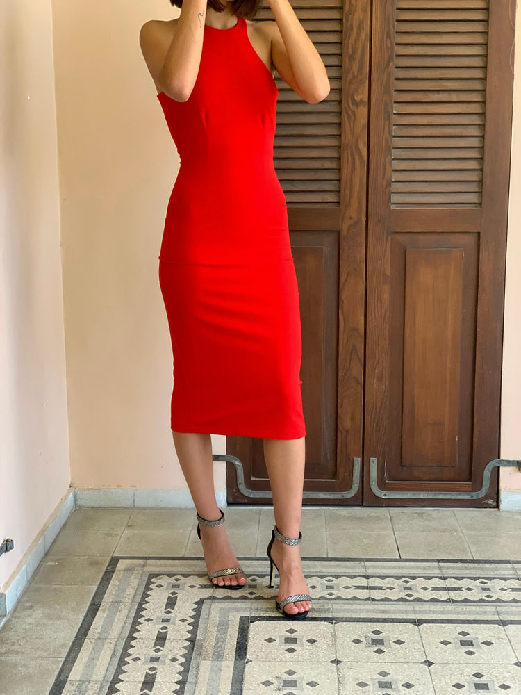 Kate red midi dress