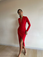 Lisa red maxi dress